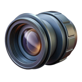 vibrant rustic Professional Camera Lens Close Up Isolated exclusive png