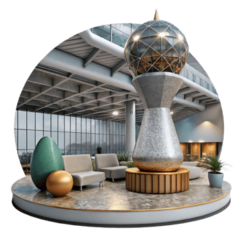 dramatic vintage Public Art Installation Airport Terminal Transparent original png