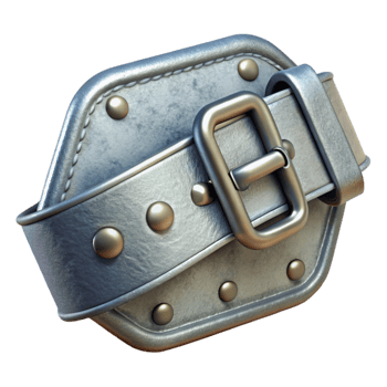 dramatic abstract Punk Rock Belt Buckle Silver Isolated on Transparent Background exclusive png