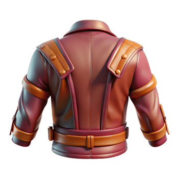 magnificent creative Punk Rock Leather Jacket Back View Transparent Background professional png