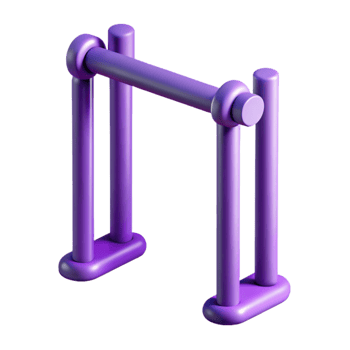 wonderful rustic Purple Chin Up Bar Front View Transparent Background png