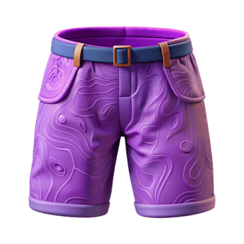 extraordinary minimalist Purple Hiking Shorts Front View Isolated genuine png