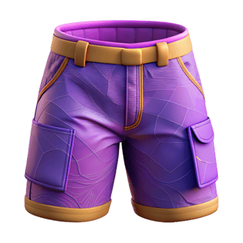 stunning artistic Purple Hiking Shorts Front View Isolated exclusive png