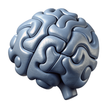 serene rustic Puzzle Pieces Forming Brain Shape Cutout professional png
