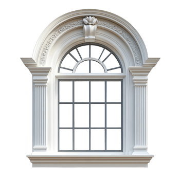 Classic Colonial Window Design isolated on transparent background png