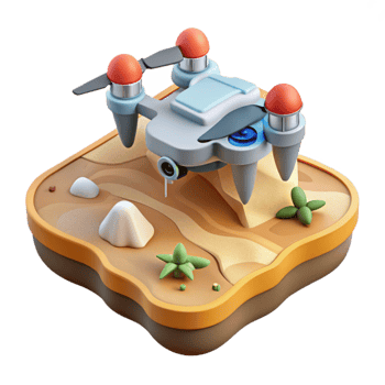 beautiful traditional Quadcopter Capturing Terrain Data Cutout authentic png