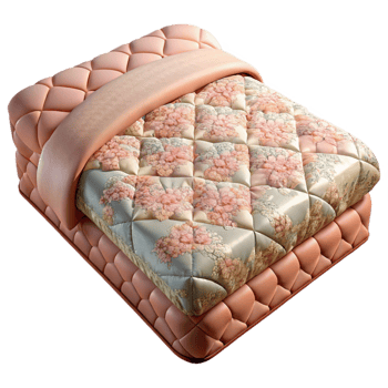 stunning vintage Quilted Bedspread Floral Pattern Cutout with Soft Colors authentic png