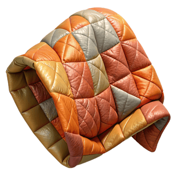 wonderful creative Quilted Patchwork Blanket Warm Colors Isolated premium png