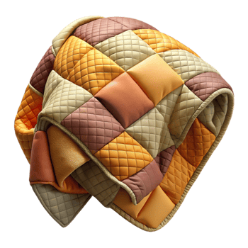 extraordinary contemporary Quilted Patchwork Blanket Warm Colors Isolated authentic png
