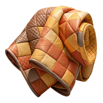 extraordinary creative Quilted Throw Blanket Patchwork Design Cutout with Warm Colors authentic png