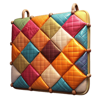 wonderful abstract Quilted Wall Hanging Patchwork Design with Bright Colors professional png