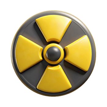 elegant artistic Radiation Symbol Yellow with Black Trefoil Transparent original png