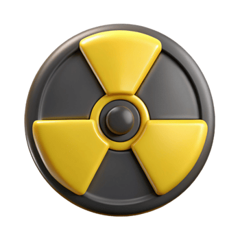 elegant abstract Radiation Symbol Yellow with Black Trefoil Transparent original png
