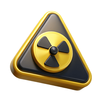 vibrant artistic Radiation Warning Sign Yellow with Black Trefoil Isolated high quality png