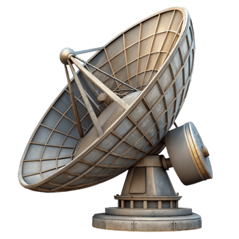 beautiful artistic Radio Telescope with Large Antenna high resolution png