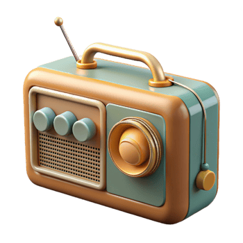stunning contemporary Radio Vintage Style with Knobs and Antenna Isolated Cutout Transparent Background high resolution png