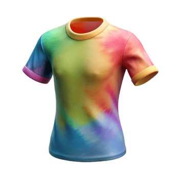 extraordinary artistic Rainbow Tie Dye T Shirt Isolated Flatlay original png