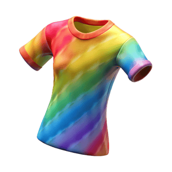 elegant traditional Rainbow Tie Dye T Shirt Isolated Flatlay professional png