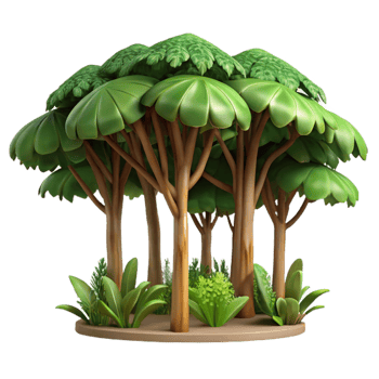 extraordinary rustic Rainforest Canopy Dense Vegetation Cutout Transparent Background professional png