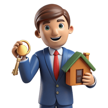 beautiful traditional Real Estate Agent with House Keys Cutout Element png