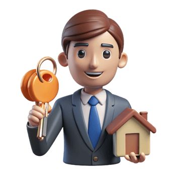 beautiful artistic Real Estate Agent with House Keys Cutout Element high resolution png