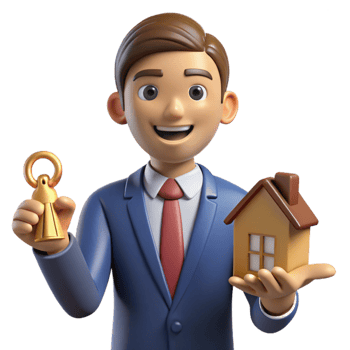 stunning creative Real Estate Agent with House Keys Cutout Element detailed png
