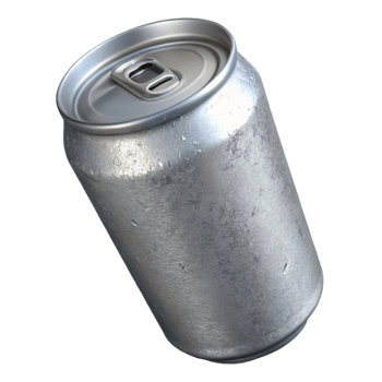 dramatic modern Recycled Aluminum Can Silver Isolated detailed png