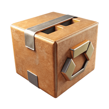 dramatic modern Recycled Cardboard Box Front View Cutout detailed png
