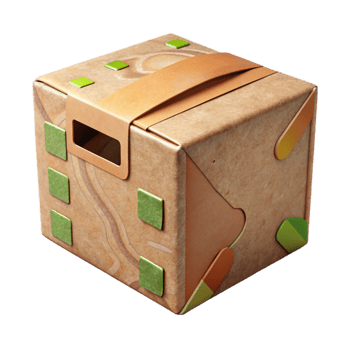 extraordinary creative Recycled Cardboard Box with Tape Isolated Cutout high quality png