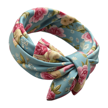 vibrant rustic Recycled Fabric Headband Floral Print Isolated Element detailed png