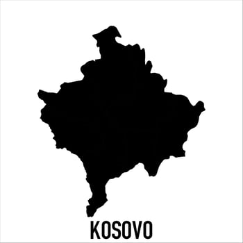 Kosovo Map - black World Map International template with High detailed isolated on white background vector