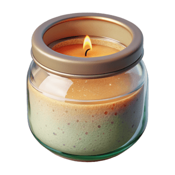 beautiful abstract Recycled Glass Jar Candle Isolated authentic png