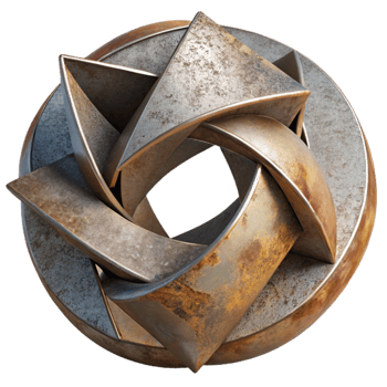 elegant rustic Recycled Metal Sculpture Abstract Design Cutout premium png