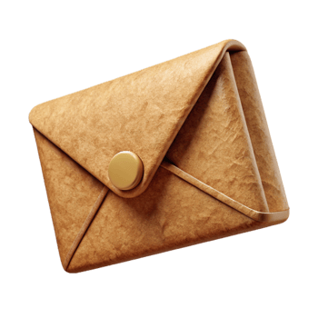 serene contemporary Recycled Paper Envelope Brown Kraft Texture Transparent Background professional png
