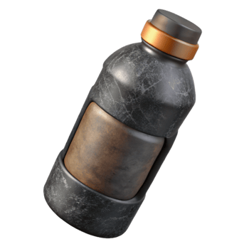 magnificent rustic Recycled Plastic Bottle with Blue Label Cutout genuine png