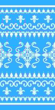 Luxury Artistry Detailed of Elaborate Royal White Scroll Ornate Curve Hand Drawn Silk Weaves Pattern on Light Blue Background Elegance Rich Embroidery for Border Lace Manly Boutique Label Needlecraft vector