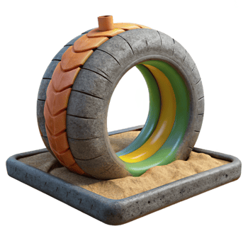 beautiful artistic Recycled Tire Playground Surface Transparent high quality png