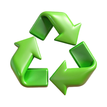 serene modern Recycle Symbol Green Arrows Transparent Background professional png