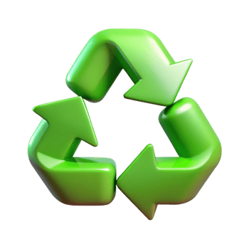 serene creative Recycle Symbol Green Gradient Transparent Background professional png