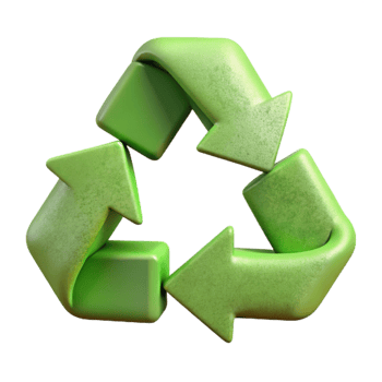 stunning rustic Recycle Symbol Cutout on Green Background original png