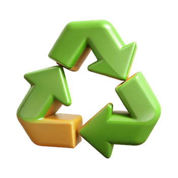 beautiful minimalist Recycle Symbol with Arrows Isolated Transparent Background genuine png