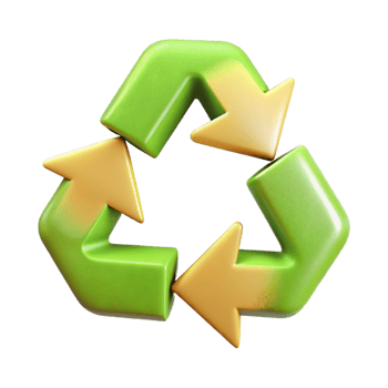 serene modern Recycle Symbol with Arrows Isolated Transparent Background detailed png