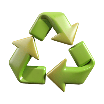 dramatic artistic Recycle Symbol with Arrows Isolated Transparent Background detailed png