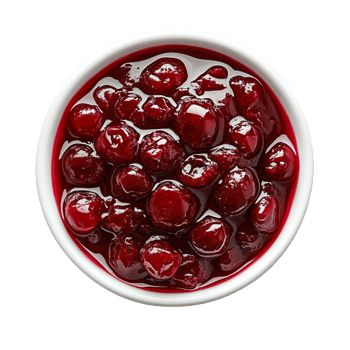 Cranberry sauce top view isolated on transparent background png