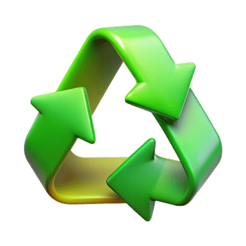 wonderful traditional Recycling Symbol Green Gradient Cutout original png