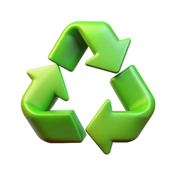 vibrant rustic Recycling Symbol Green Gradient Cutout premium png