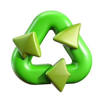 elegant modern Recycling Symbol with Green Arrows Cutout detailed png