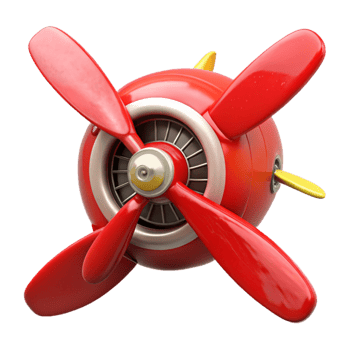 vibrant minimalist Red Airplane Propeller Front View Transparent Cutout png
