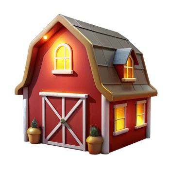 dramatic artistic Red Barn at Night Transparent Element high resolution png