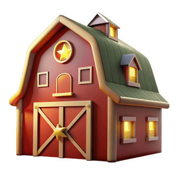 impressive minimalist Red Barn at Night Transparent Element professional png